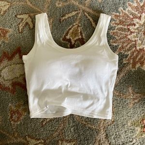 Cropped white padded tank
